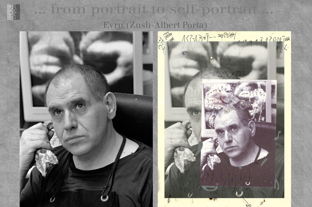... from portrait to self-portrait ... Barcelona album, diptych : Antonio Nodar / Evru, Zush, Albert Porta Evru, Zush, Albert Porta