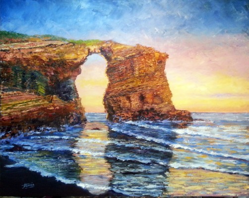 PLAYA DE LAS CATEDRALES. óleo PLAYA DE LAS CATEDRALES. óleo