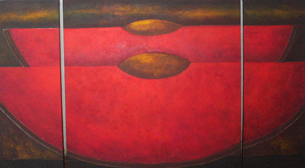 Elisa Archer, triptico de zapotes 2.10 x 0.70 100_520