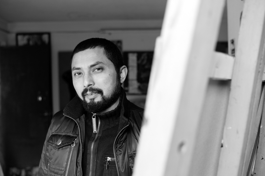 Asha Dangol, artist photographic portrait, Nepal album