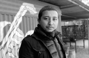 Kailash K Shrestha, artist photographic portrait, Nepal album