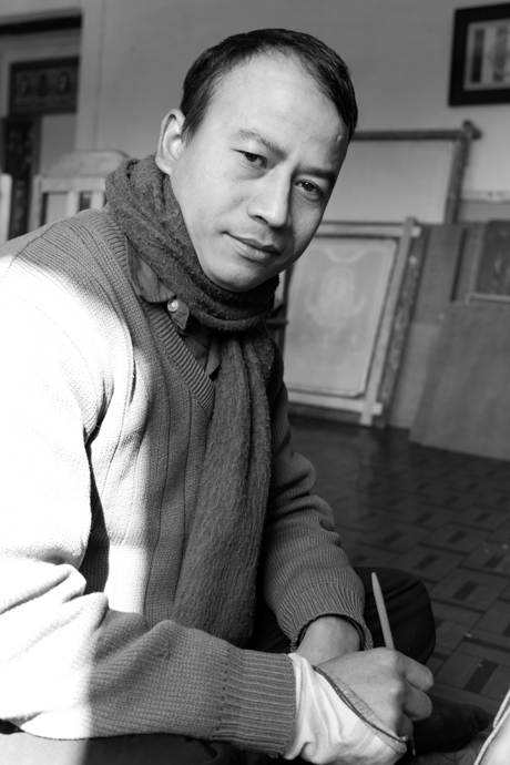 Komal Narayan Shrestha, artist photographic portrait, Nepal album