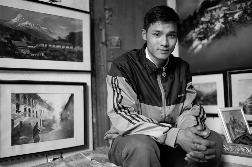 Dil Kumar Deshar, artist photographic portrait, Nepal album