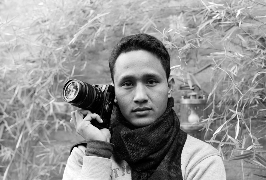 Sunil Pradhan, artist photographic portrait, Nepal album